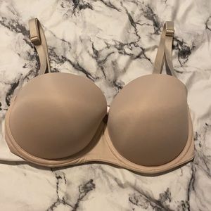 Pink Victoria secret nude strapless bra